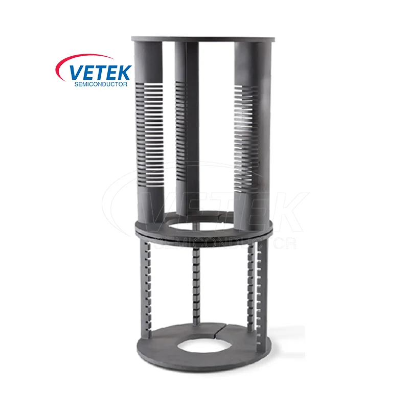 Barco de obleas de columna vertical y pedestal